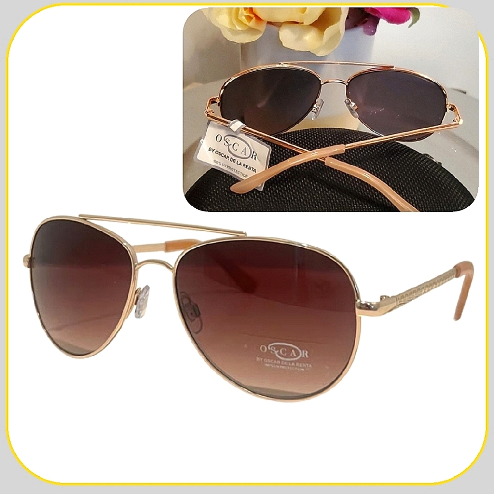 NWT Oscar De La Renta Rose Gold Sunglasses MOD3041  780